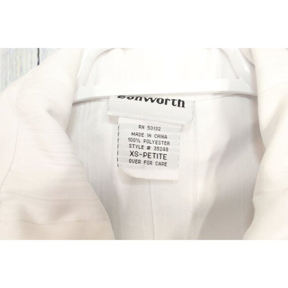 Bon Worth White 3/4 Sleeves Full Zip Light Jacket Size XS Pet - Picture 4 of 9